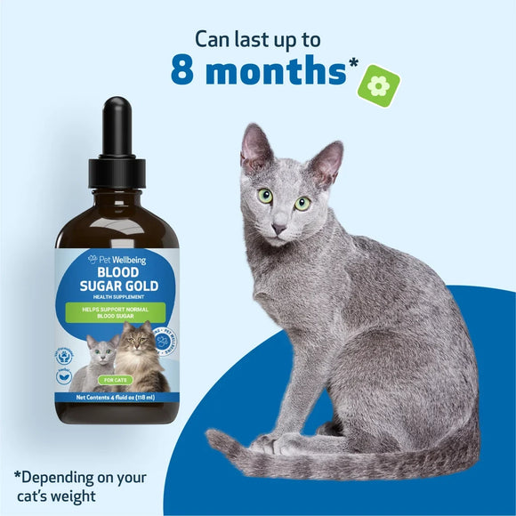 Pet Wellbeing Blood Sugar Gold for Cat Blood Sugar Support - Cat Vitamins & Supplements 12
