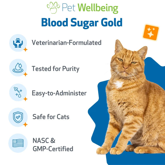 Pet Wellbeing Blood Sugar Gold for Cat Blood Sugar Support - Cat Vitamins & Supplements 7