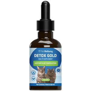 Pet Wellbeing Detox Gold for Cats 2-oz - Cat Vitamins & Supplements 1