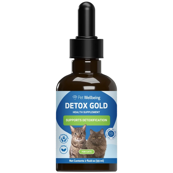 Pet Wellbeing Detox Gold for Cats 2-oz - Cat Vitamins & Supplements 1