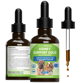 Pet Wellbeing Kidney Support Gold for Dogs - 2 oz - Cat Supplements & Vitamins 1
