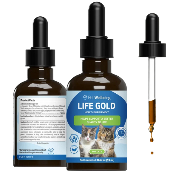 Pet Wellbeing Life Gold for Cats - 2 oz - Cat Supplements & Vitamins 1