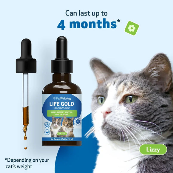 Pet Wellbeing Life Gold for Cats - 4 oz - Cat Supplements & Vitamins 4