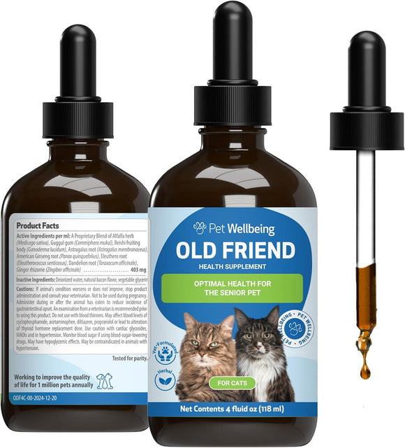 Pet Wellbeing Old Friend for Senior Cats - 4 oz - Cat Supplements & Vitamins 2