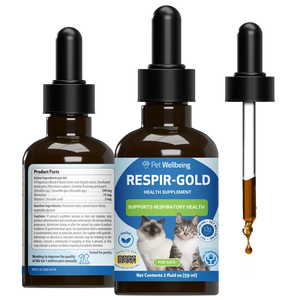 Pet Wellbeing Respir-Gold for Easy Breathing in Cats 2-oz - Cat Supplements & Vitamins 1