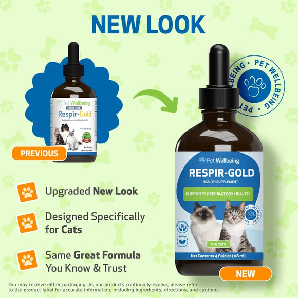 Pet Wellbeing Respir-Gold for Easy Breathing in Cats 2-oz - Cat Supplements & Vitamins 2
