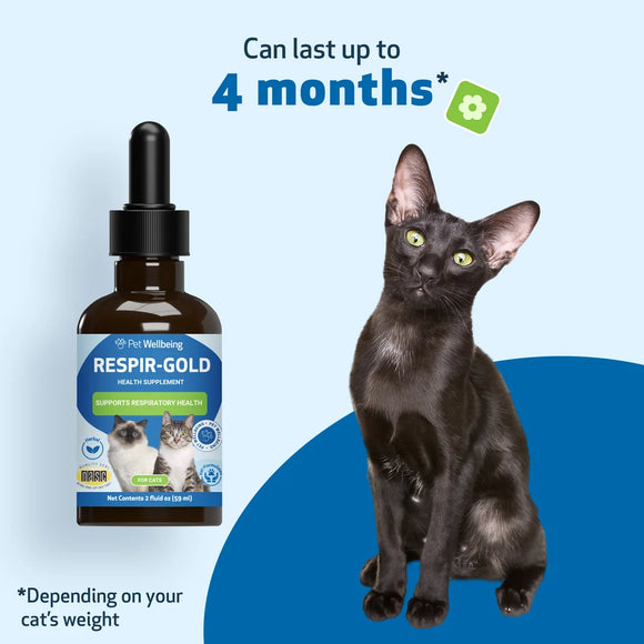 Pet Wellbeing Respir-Gold for Easy Breathing in Cats 2-oz - Cat Supplements & Vitamins 12