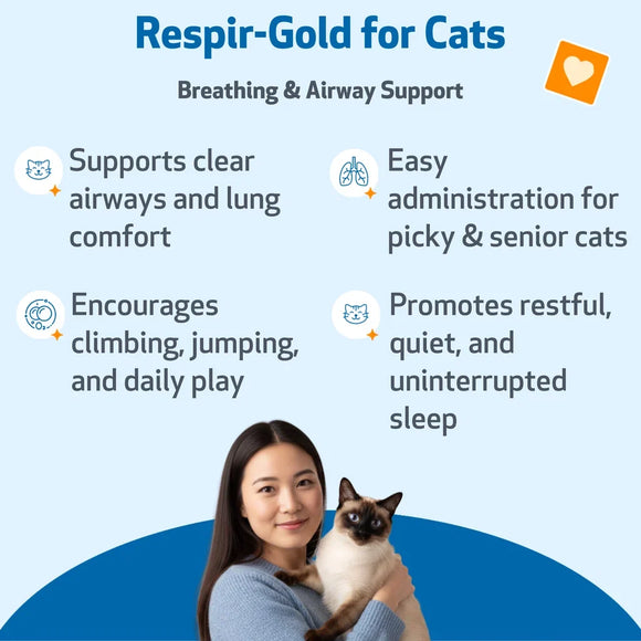 Pet Wellbeing Respir-Gold for Easy Breathing in Cats 2-oz - Cat Supplements & Vitamins 3