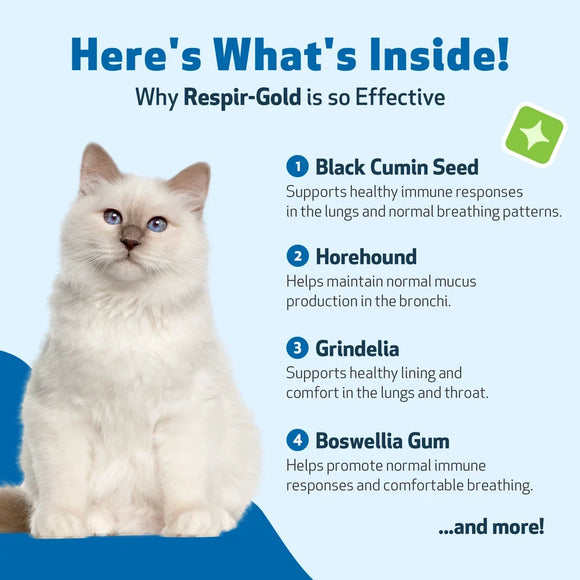 Pet Wellbeing Respir-Gold for Easy Breathing in Cats 2-oz - Cat Supplements & Vitamins 5