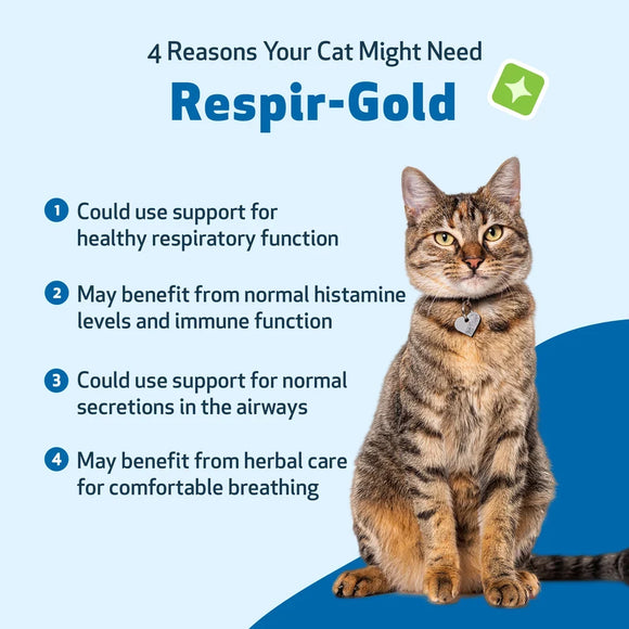 Pet Wellbeing Respir-Gold for Easy Breathing in Cats 2-oz - Cat Supplements & Vitamins 4