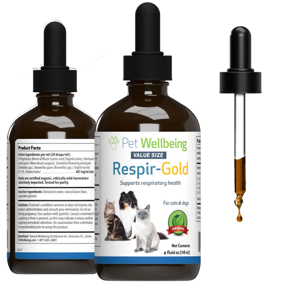 Pet Wellbeing Respir-Gold for Easy Breathing in Cats 2-oz - Cat Supplements & Vitamins 14