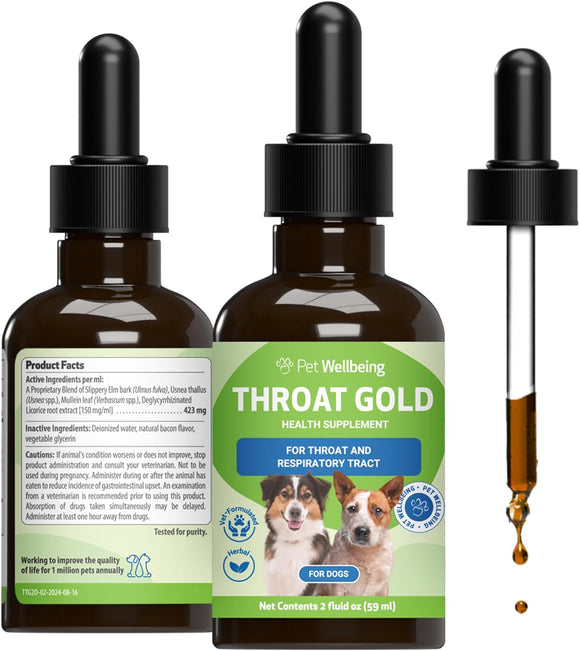 Pet Wellbeing Throat Gold for Throat Irritation in Dogs - 2 oz - Dog Supplements & Vitamins 1