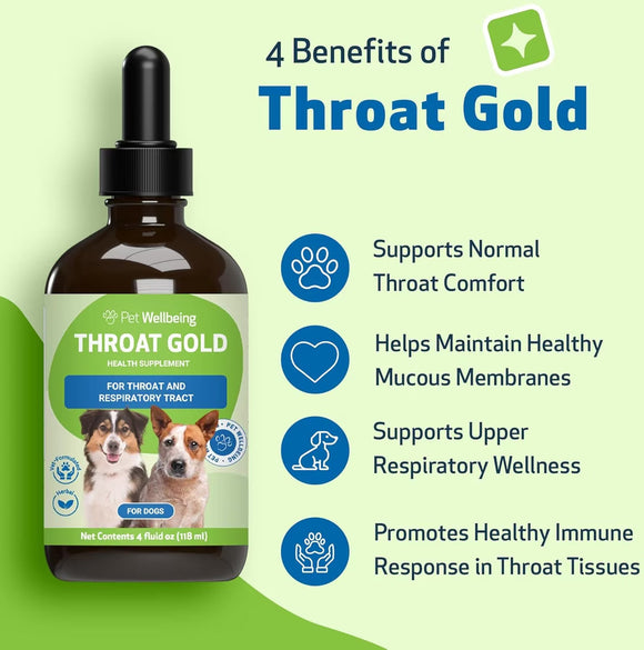 Pet Wellbeing Throat Gold for Throat Irritation in Dogs - Dog Supplements & Vitamins 4