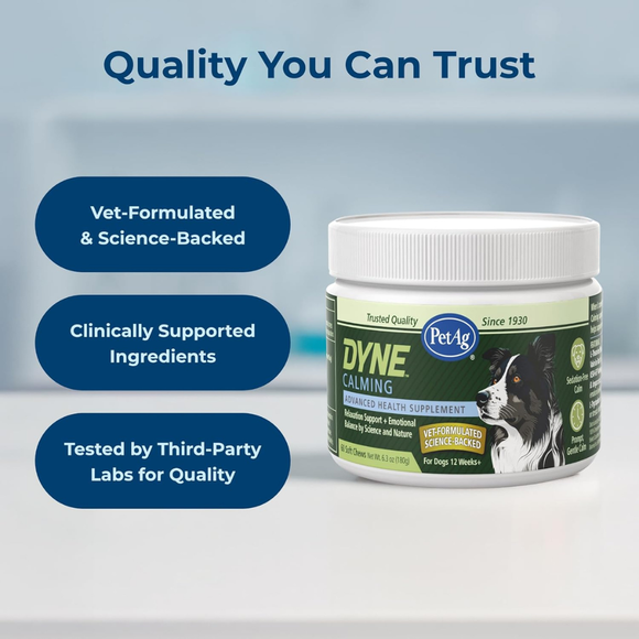 PetAg Dyne Calming Supplements for Dogs (60 Soft Chews) - Dog Vitamins & Supplements 6