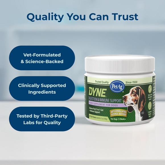 PetAg Dyne Digestion & Immune Supplements for Dogs (60 Soft Chews) - Dog Vitamins & Supplements 7