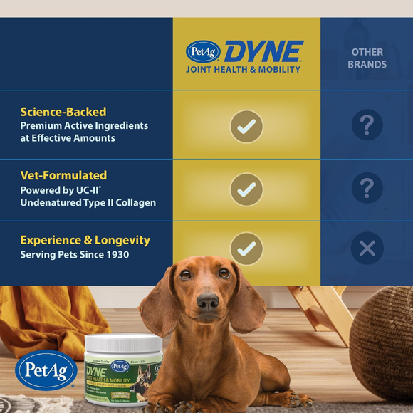 PetAg Dyne Joint Health & Mobility Supplements for Dogs (60 Soft Chews) - Dog Vitamins & Supplements 8