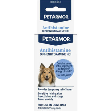 PetArmor Antihistamine Tablets for Dogs, 25 mg (100 tablets)