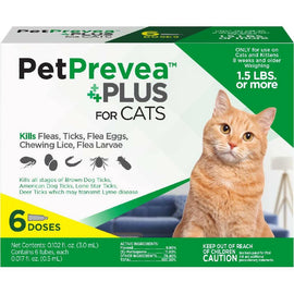 PetPrevea Plus Topical Treatment for Cats over 1.5 lbs - 6 Doses - Cat Flea & Tick 1