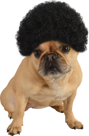 Pets Black Curly Afro Wig Costume Accessory - Small/Medium - Pet Costumes & Accessories 1
