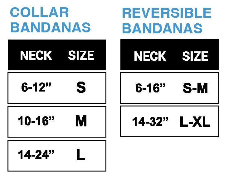 Pet's First Bandana Size Chart