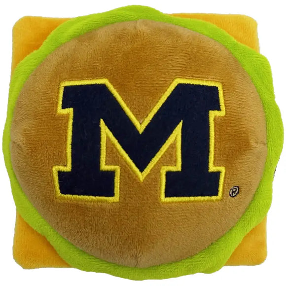Pet’s First NCAA Hamburger Plush Toys - Michigan Wolverines - Dog Toys 3