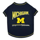 Pet’s First NCAA Bold City Text Tee for Dogs & Cats - X-Small / Michigan Wolverines - Pet Apparel 1