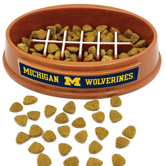 Pet’s First NCAA Football Slow Feeder Bowl - Michigan Wolverines - Dog Bowls & Feeders 3