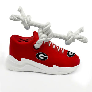 Pet’s First NCAA Sneaker Rope Toy Treat Dispenser for Dogs - Georgia Bulldogs - Dog Toys 1