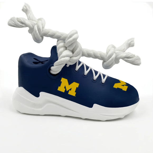 Pet’s First NCAA Sneaker Rope Toy Treat Dispenser for Dogs - Michigan Wolverines - Dog Toys 5