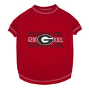 Pet’s First NCAA Stripe Text Tee for Dogs & Cats - X-Small / Georgia Bulldogs - Dog Clothing & Apparel 1