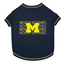 Pet’s First NCAA Stripe Text Tee for Dogs & Cats - X-Small / Michigan Wolverines - Dog Clothing & Apparel 2