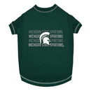 Pet’s First NCAA Stripe Text Tee for Dogs & Cats - X-Small / Michigan State Spartans - Dog Clothing & Apparel 6