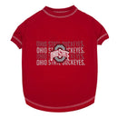 Pet’s First NCAA Stripe Text Tee for Dogs & Cats - X-Small / Ohio State Buckeyes - Dog Clothing & Apparel 3