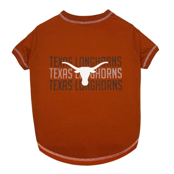 Pet’s First NCAA Stripe Text Tee for Dogs & Cats - X-Small / Texas Longhorns - Dog Clothing & Apparel 5