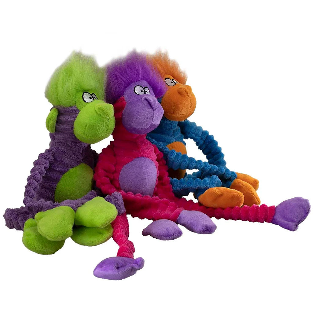 Momo Monkey Assorted Plush Dog Toys by Petsport USA