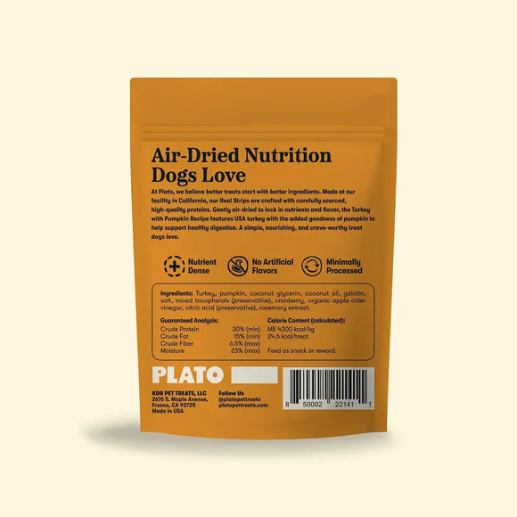 Plato Original Real Strips Turkey with Pumpkin Dog Treat Bars - Dog Treats 3