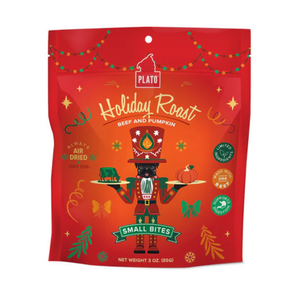 Plato Pet Treats Holiday Roast Small Bites Beef & Pumpkin Dog Treat 3-oz - Dog Treats 1