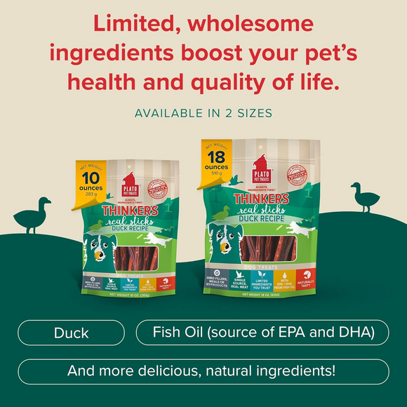 Plato Thinkes Real Duck Recipe Sticks Treats for Dogs - Dog Treats 5