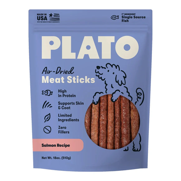 Plato Thinkes Real Salmon Recipe Sticks Dog Treats 18-oz - Dog Bones Bully Sticks Rawhide and Natural Chews 1