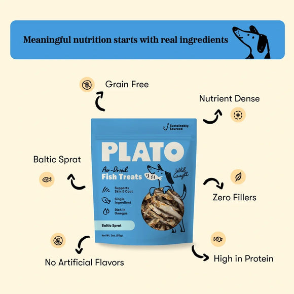 Plato Wild Caught Baltic Spray Treats For Dogs (3 oz) - Dog Treats 3