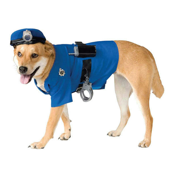 Police Officer Dog Pet Costume Size Small Costume.