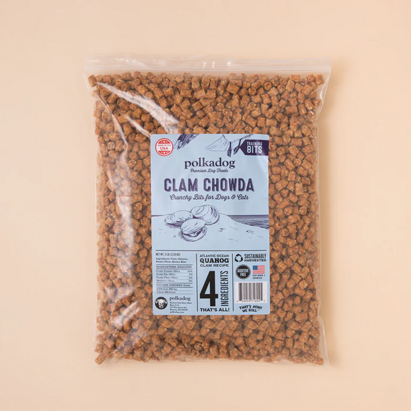 Polkadog Clam Chowda Crunchy Training Bits Treats for Dogs & Cats - 5-lb - Training Dog Treats 2