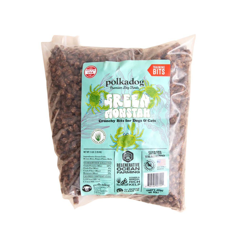 Polkadog Green Crab Training Bits Dogs Cats Omega Treat