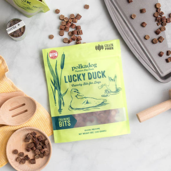 Polkadog Lucky Duck Crunchy Training Bits Treats for Dogs