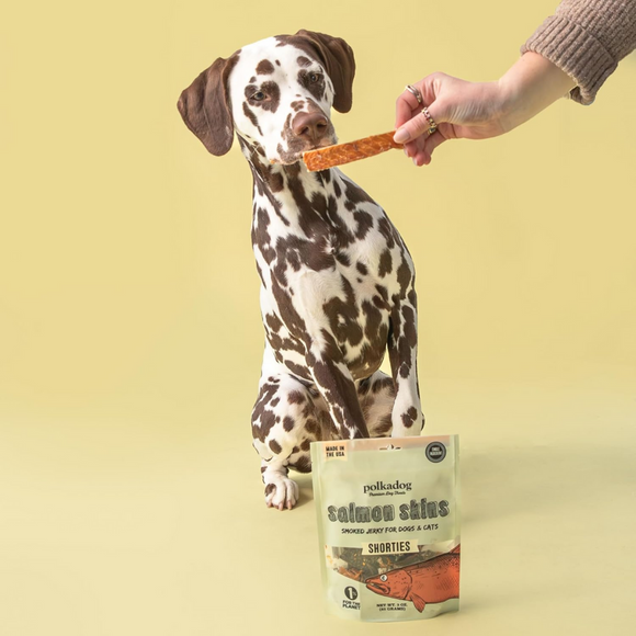 Polkadog Salmon Skins Shorties Smoked Salmon Jerky (3 oz) - Dog Treats 8