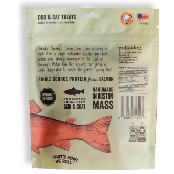 Polkadog Salmon Skins Shorties Smoked Salmon Jerky (3 oz) - Dog Treats 9