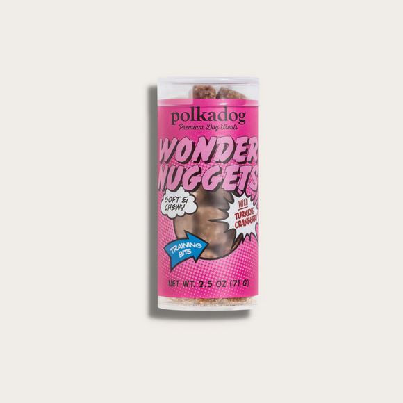 Polkadog Wonder Nuggets Soft & Chewy Bits Turkey & Cranberry Flavor Training Treats for Dogs - 2.5-oz mini tube - Dog