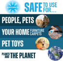 Pooph pet odor and stain eliminator is safe to use for people, pets, your homes, pet toys, and the planet