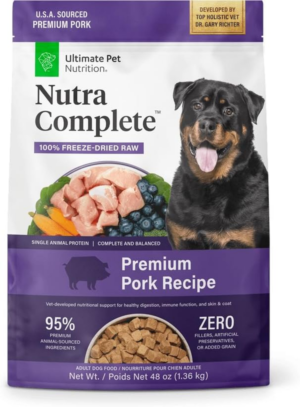 Ultimate Pet Nutrition Nutra Complete Premium Pork Freeze-Dried Raw Dog Food