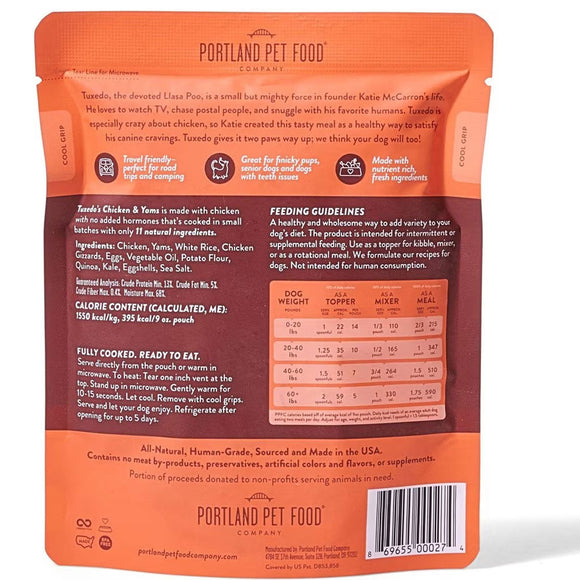 Portland Pet Food Company Tuxedo’s Chicken & Yams Homestyle Wet Dog Food Topper (9 oz x 8 pouches) - Dog Food Toppers 2
